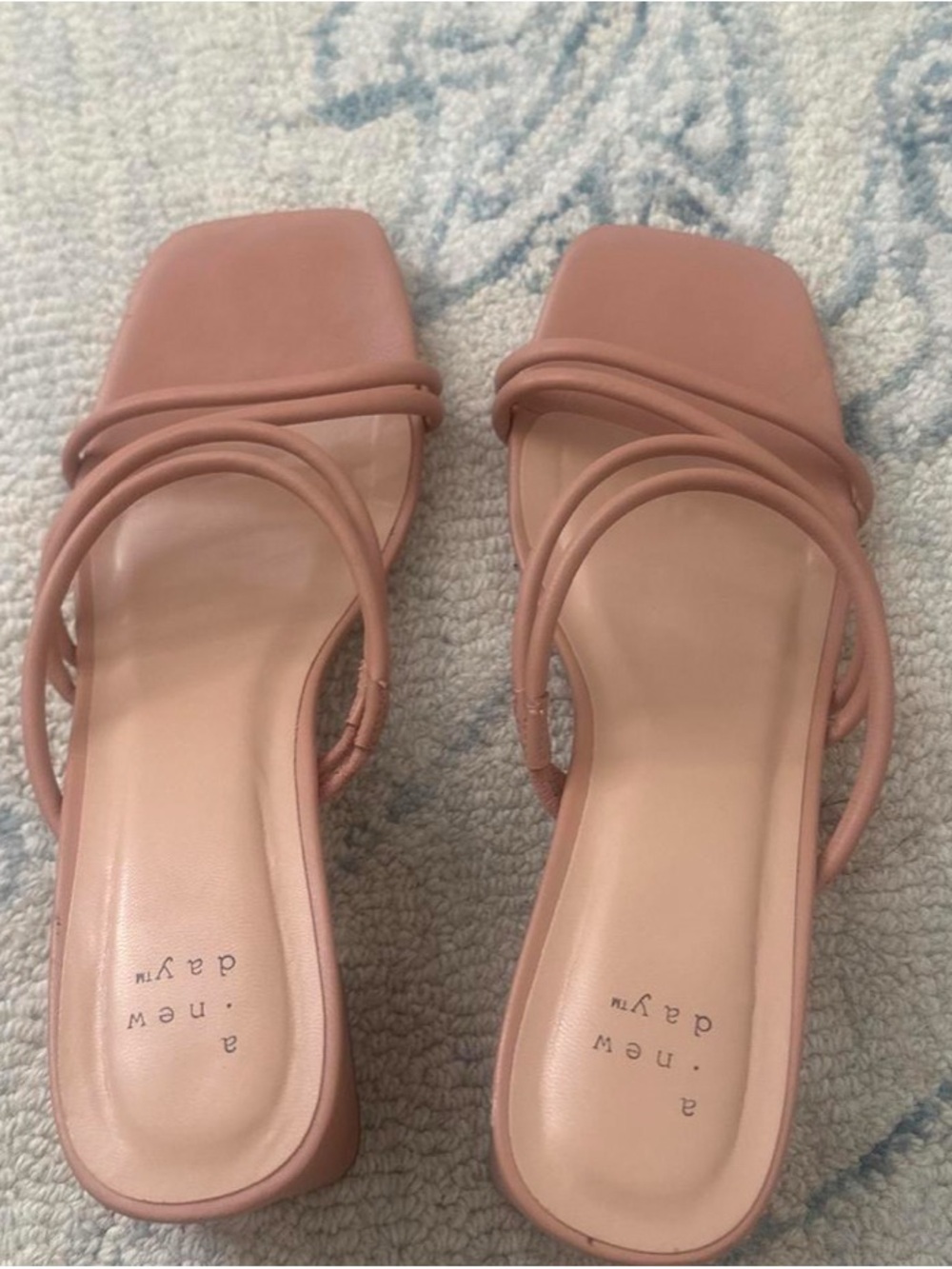 a new day Dusty Rose Strappy Square-Toe Slide Heels